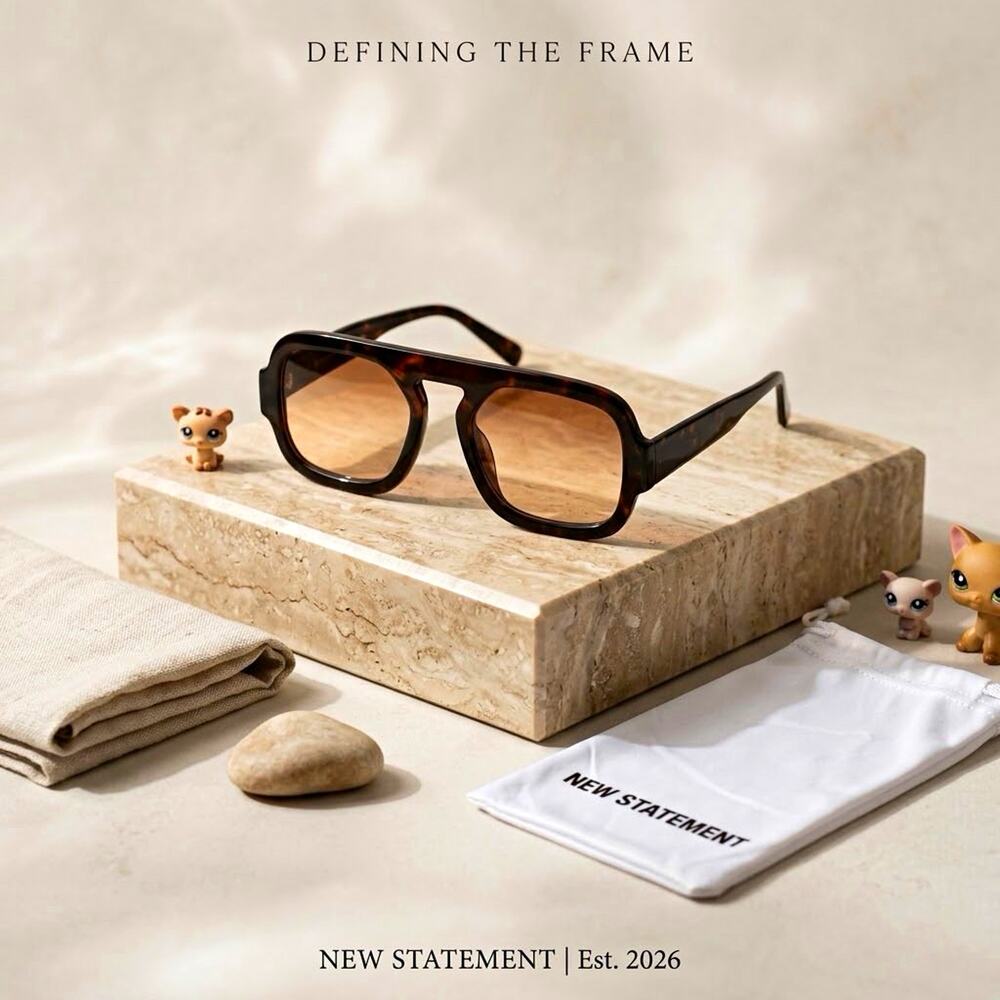New Statement Women's Oversized Square Tortoiseshell Gradient Sunglasses